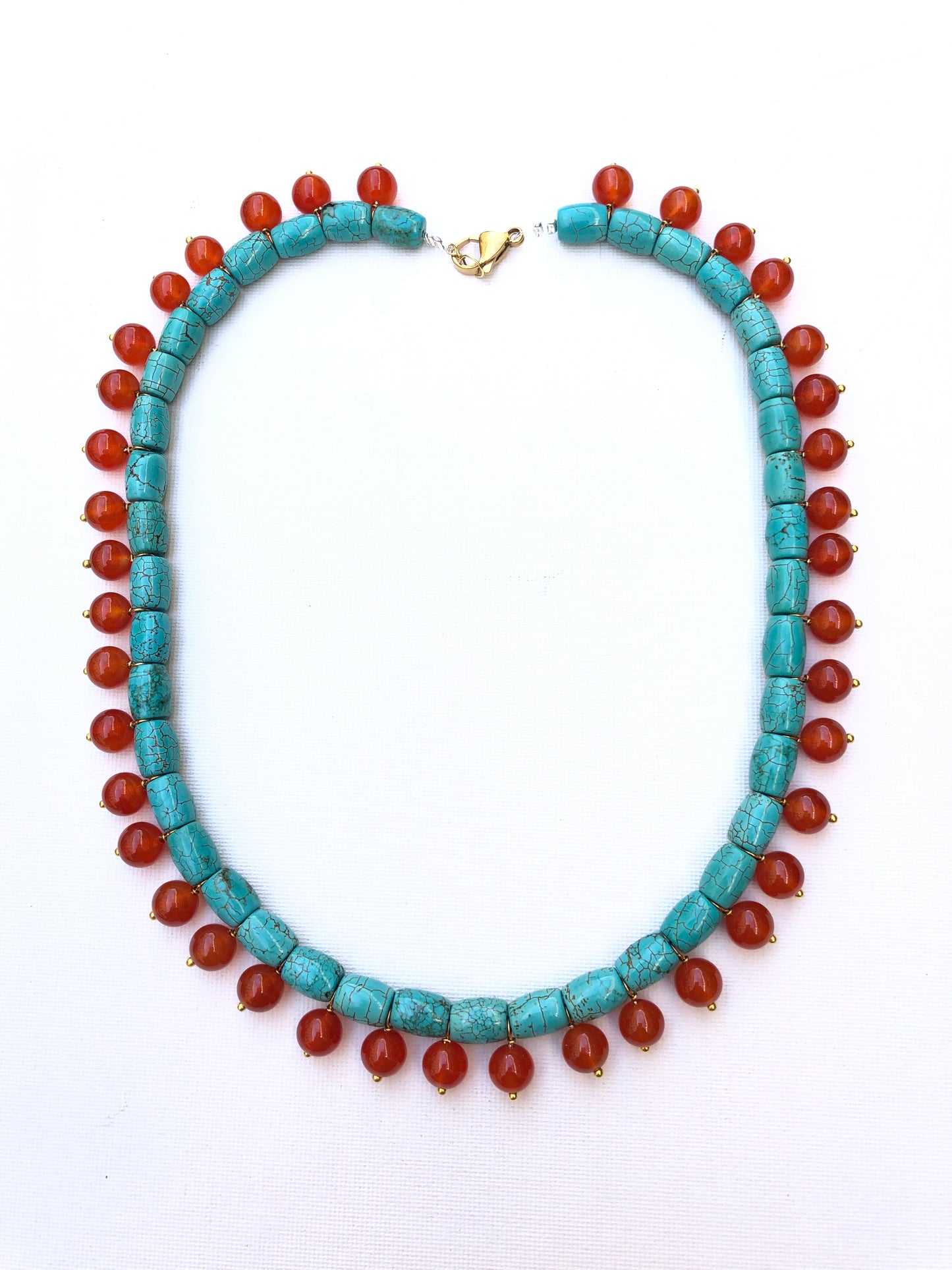 Capri - collier en turquoises et cornalines