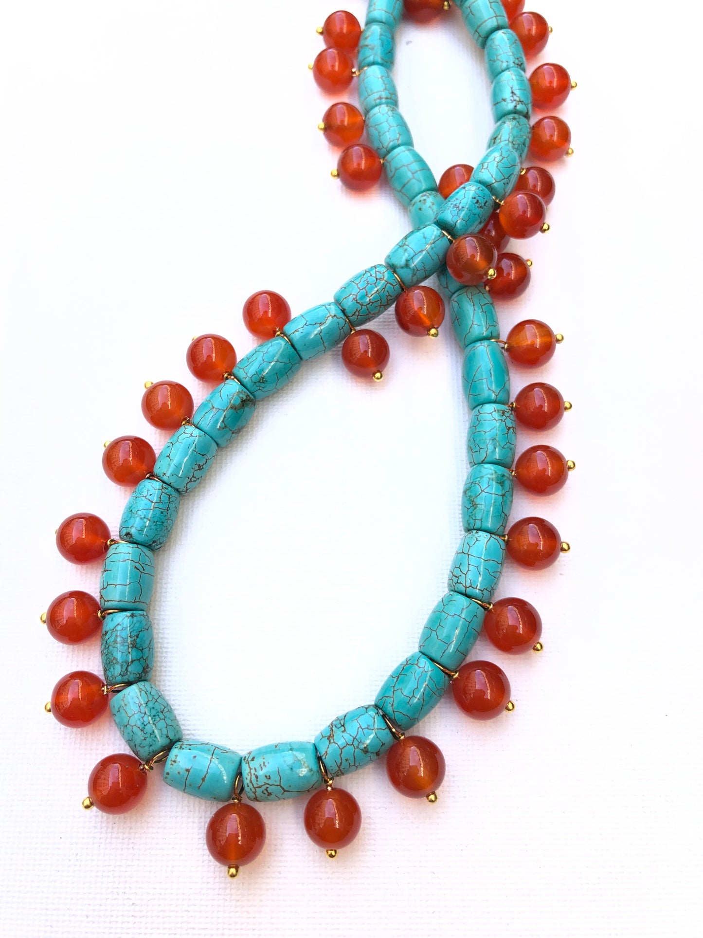 Capri - collier en turquoises et cornalines