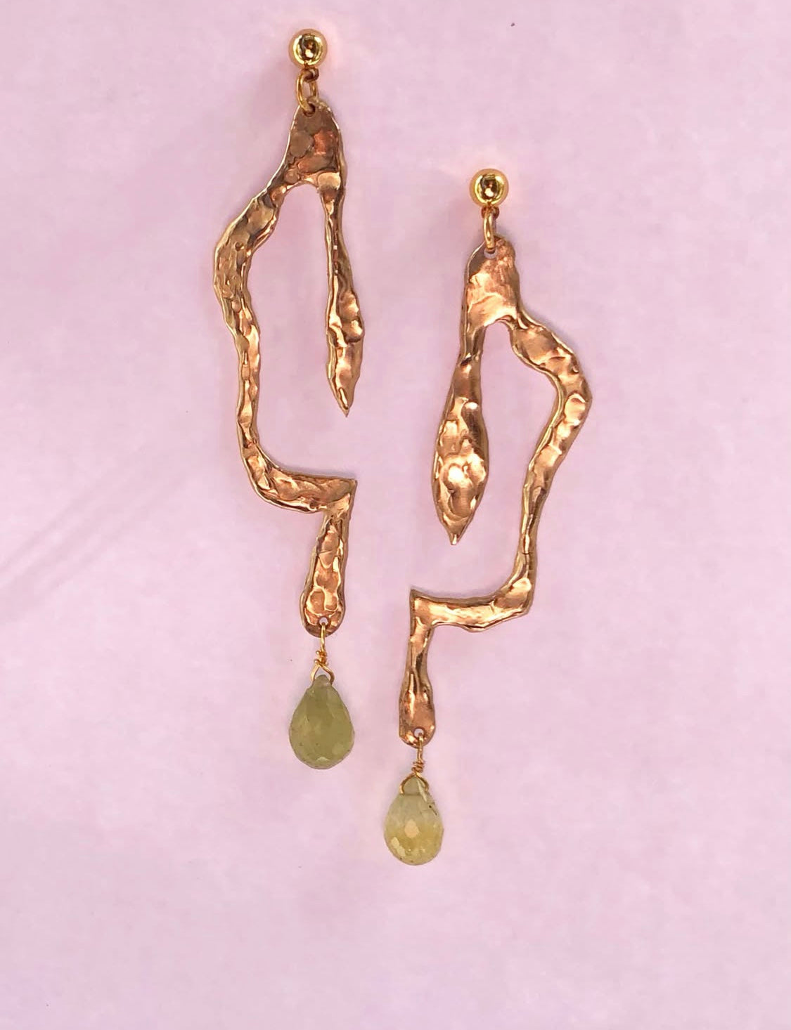 Swims - grandes boucles d'oreilles en bronze avec un péridot