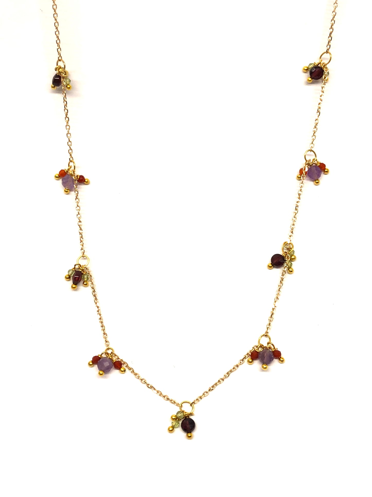 Frou Frou, collier fin en grappes de pierres