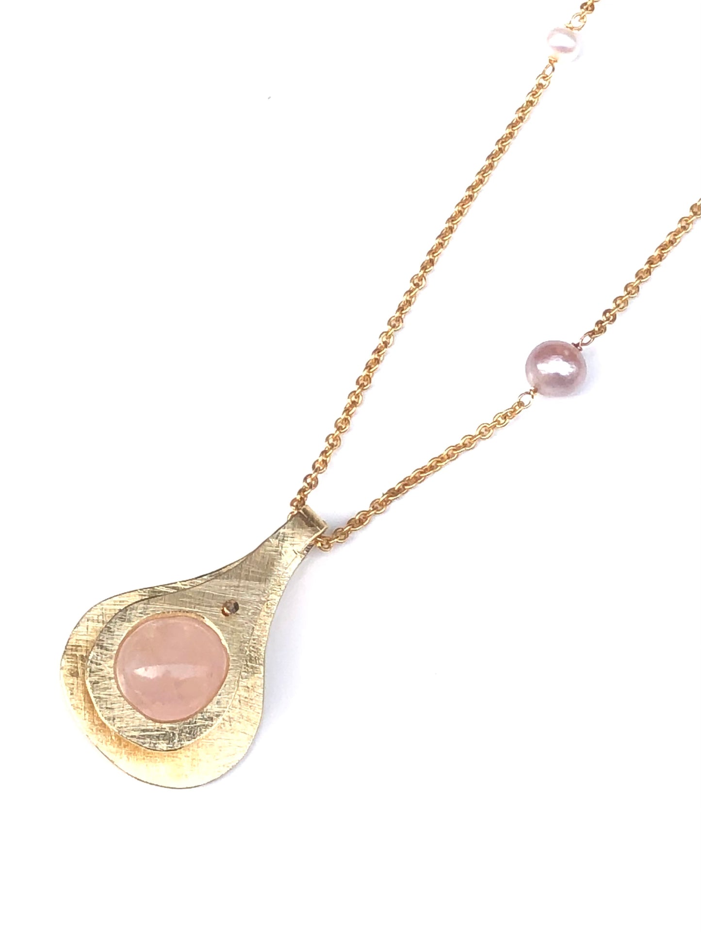 Rose - pendentif en quartz rose